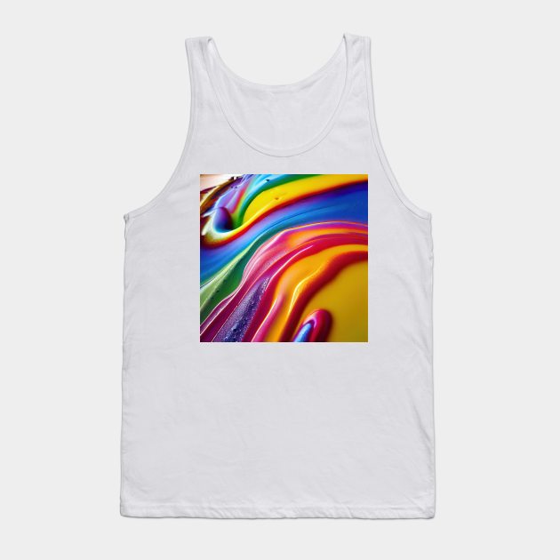 Liquid Colors Flowing Infinitely - Heavy Texture Swirling Thick Wet Paint - Abstract Inspirational Rainbow Drips #46 Tank Top by JensenArtCo